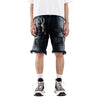 H1 quad leather short - Side stone black wash - Celana Jeans