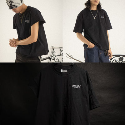 Denimitup embroidered - Black tee - Baju Kaos