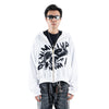 DENIMITUP Garuda Double Zip Hoodie - White - Hoodie pria