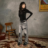 H1 Low Waist Baggy Songket Ladies Jeans - Iron Grey - Jeans