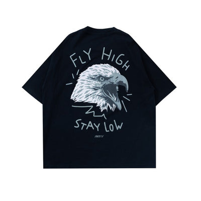 DENIMITUP Fly High Stay Low - Black tee - Baju Kaos