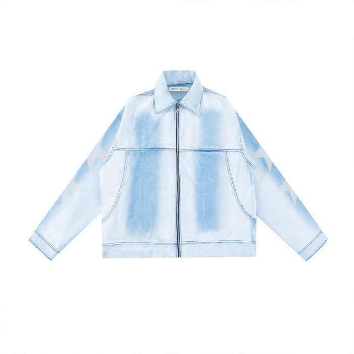 Denimitup zip jacket - Ice white in blues x Roycdc - Jacket Pria