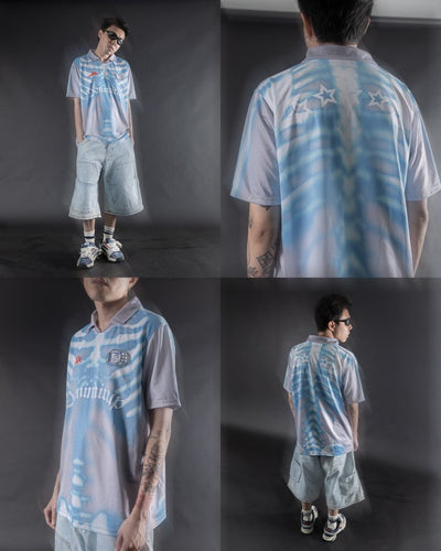 DENIMITUP 24/25 skull jersey - Gradient of blue on grey - Baju Jersey