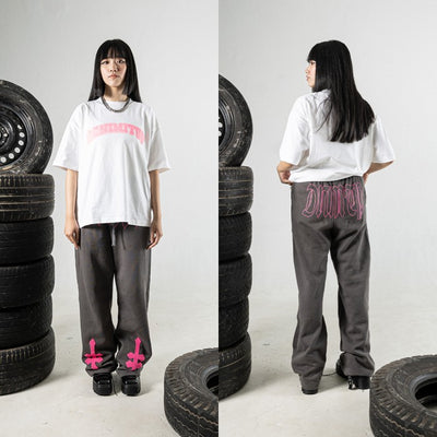 DENIMITUP H zigzag sweat pants - Sonic Grey - Long Pants