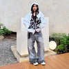 H1 Low Waist Baggy Ladies Jeans - Titanium Grey - Jeans