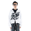 DENIMITUP Garuda Double Zip Hoodie - White - Hoodie pria