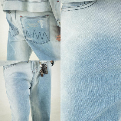 H1 Low Waist Baggy Ladies Jeans - Ice White In Blues x Roydcdc - Jeans