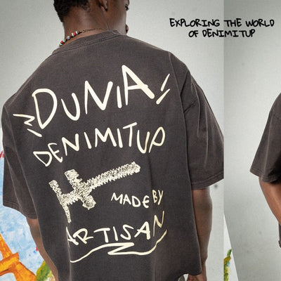 Dunia Denimitup! - Washed Artsy Black Tee - Baju Kaos