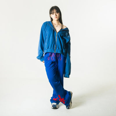 Denimitup ladies sweat pants H Zigzag - Sonic Blue - Long Pants