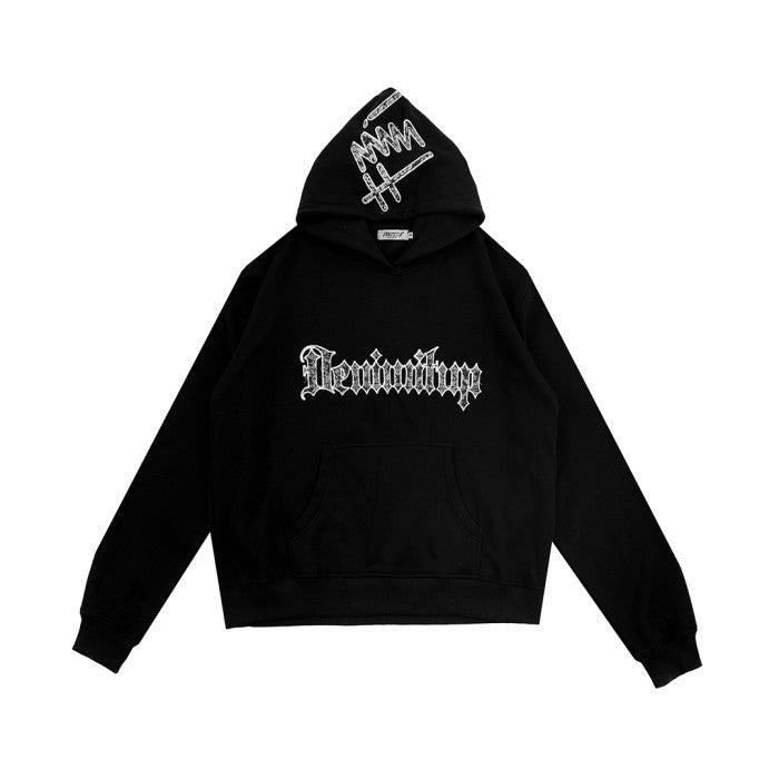 Denimitup Songket Embroidered - Black - Hoodie Pria