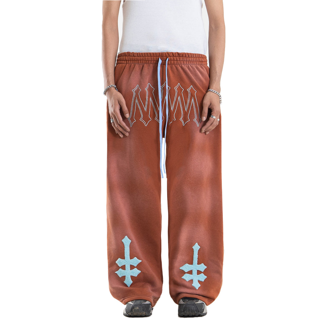 H Zigzag Sweat Pants - Cosmic Orange - Pants