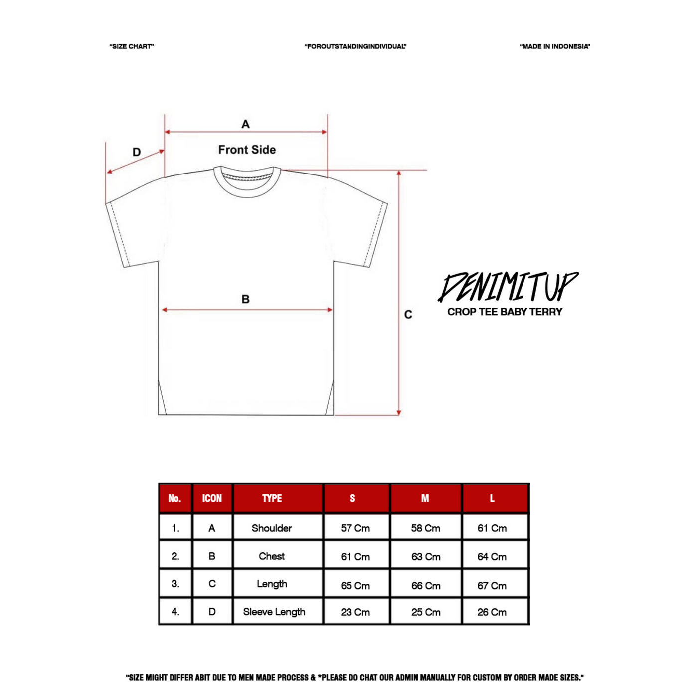 Denimitup Embroidered Trilogo White Tee - Baju Kaos