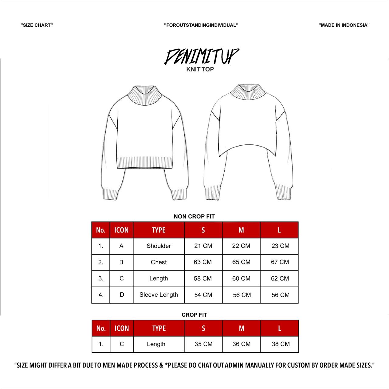Size guide for H Long Shirt Turtle Neck - Shadow Beige - Knitwear