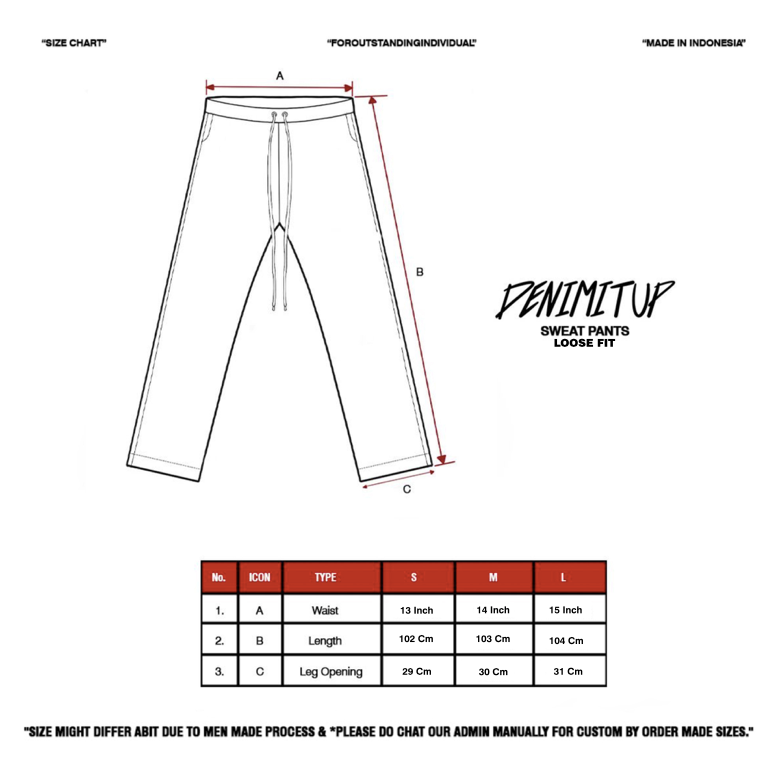 DENIMITUP H zigzag sweat pants - White Bone - Long Pants