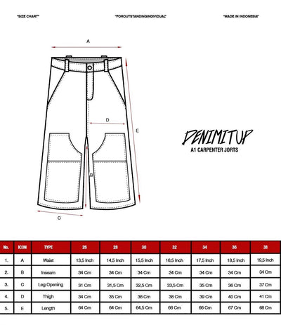 A1 Carpenter Jorts - Ice blue - Men Short Pants