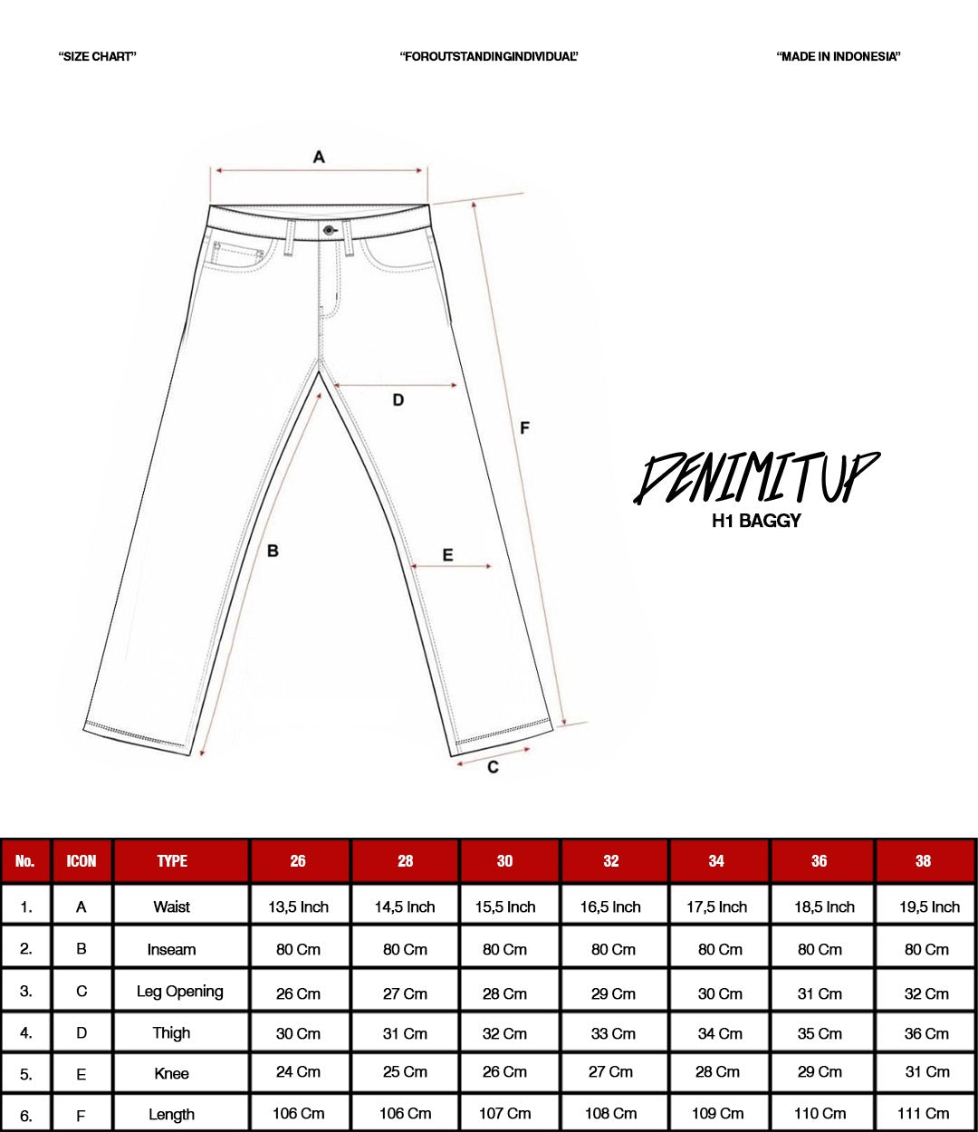 H1 Baggy H Embroidered Back Pocket - Black - Jeans
