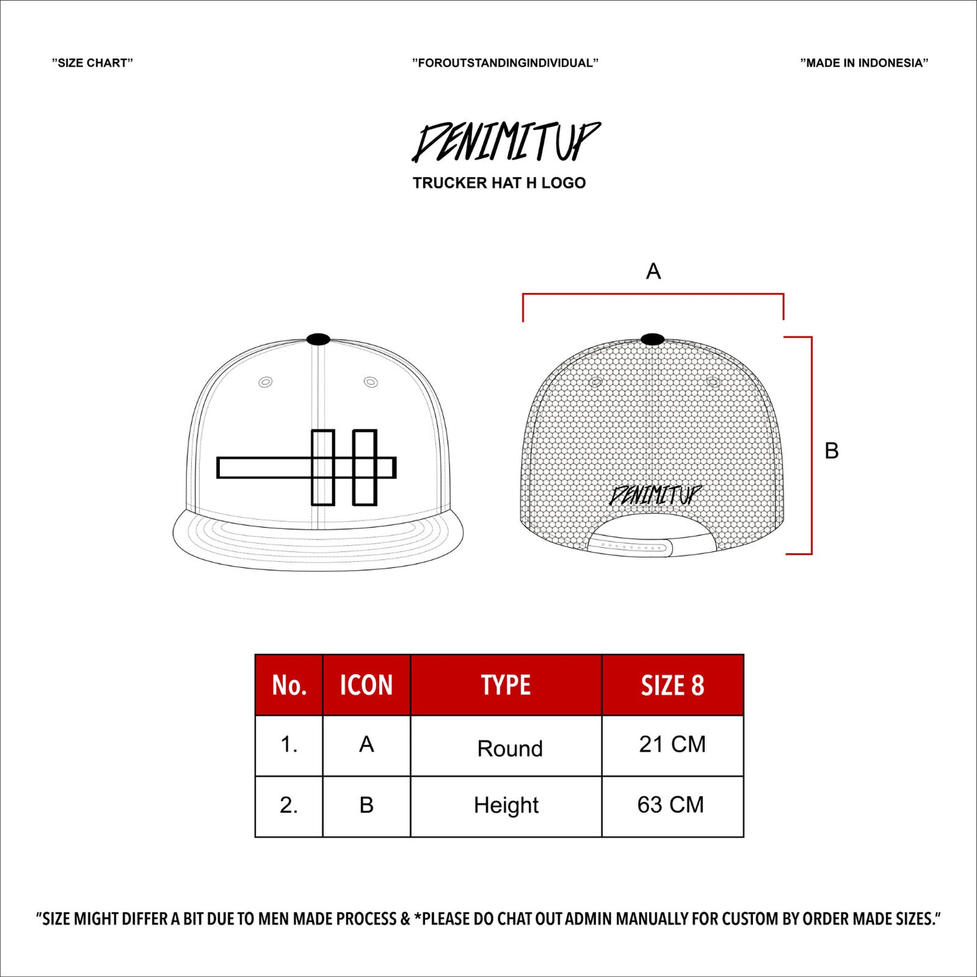 Denimitup Trucker Hat H Logo - Black on Black - Hat