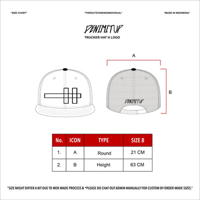 Denimitup Trucker Hat H Logo - Black on Black - Hat