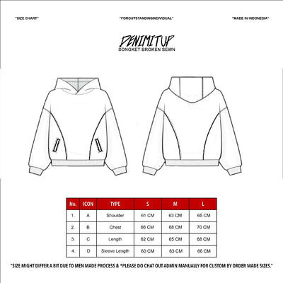 Denimitup Songket Broken Sewn - Black Spray - Hoodie