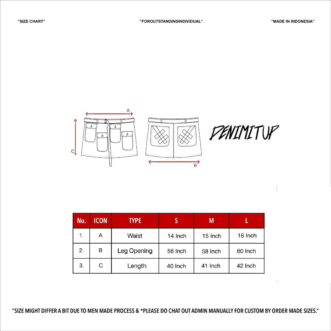 Size guide for A1 Complex Cargo Skirt – Dual Cosmic Black - Skirt