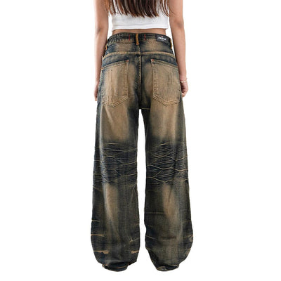 H1 Low Waist Baggy Songket Ladies Jeans - Iron Bronze