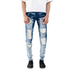 H1 leather patches - White in blues - Jeans Pants