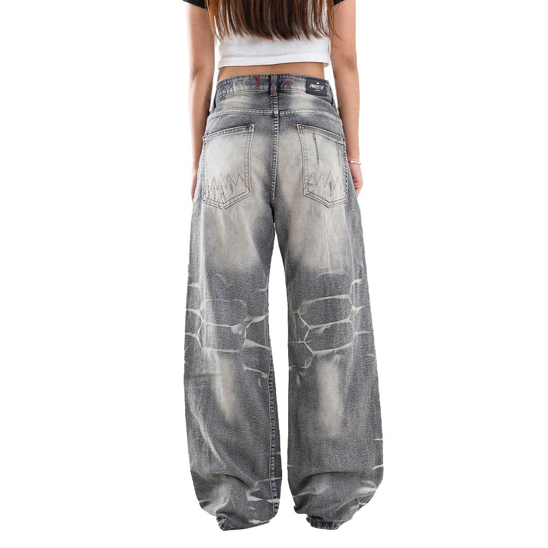 H1 Low Waist Baggy Ladies Jeans - Titanium Grey - Jeans