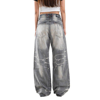 H1 Low Waist Baggy Ladies Jeans - Titanium Grey - Jeans