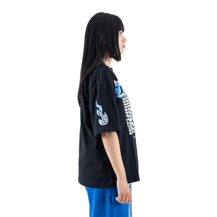 DENIMITUP Cheqered Flag Tee - Japan Black - Baju Pria