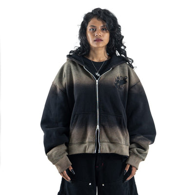 Denimitup Trilogo Double Zip - Coal Black - Hoodie Pria