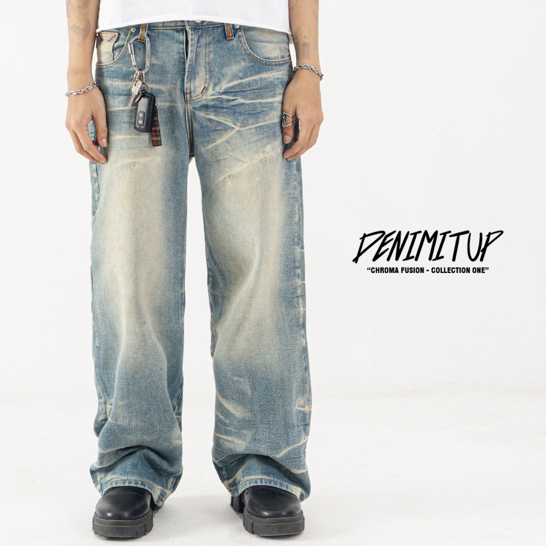 H1 baggy - Cream blue - Jeans Pants