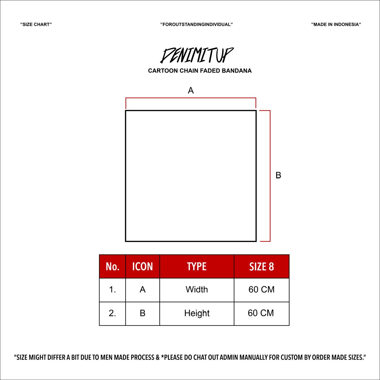 Size guide for DENIMITUP 
