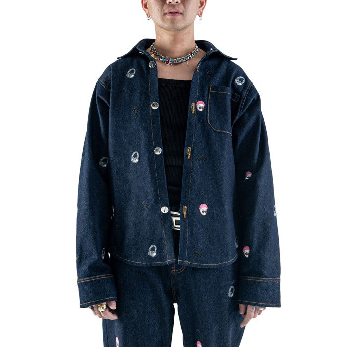 Denimitup records x  Roycdc embroidered - Raw jacket  - Jacket Pria