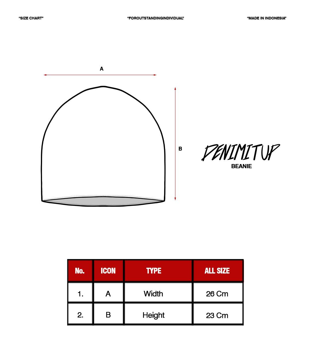 Size guide for DENIMITUP beanie - Black cobra - Hat