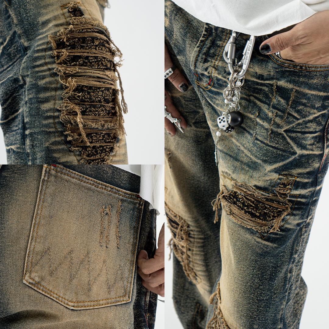 H1 Low Waist Baggy Songket Ladies Jeans - Iron Bronze