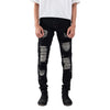 H1 leather patches - Jet black on grey - Jeans Pants