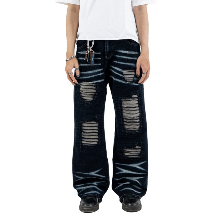 H1 baggy leather - Falcon black - Celana Jeans