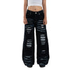 H1 Low Waist Baggy Leather Ladies - Falcon Black