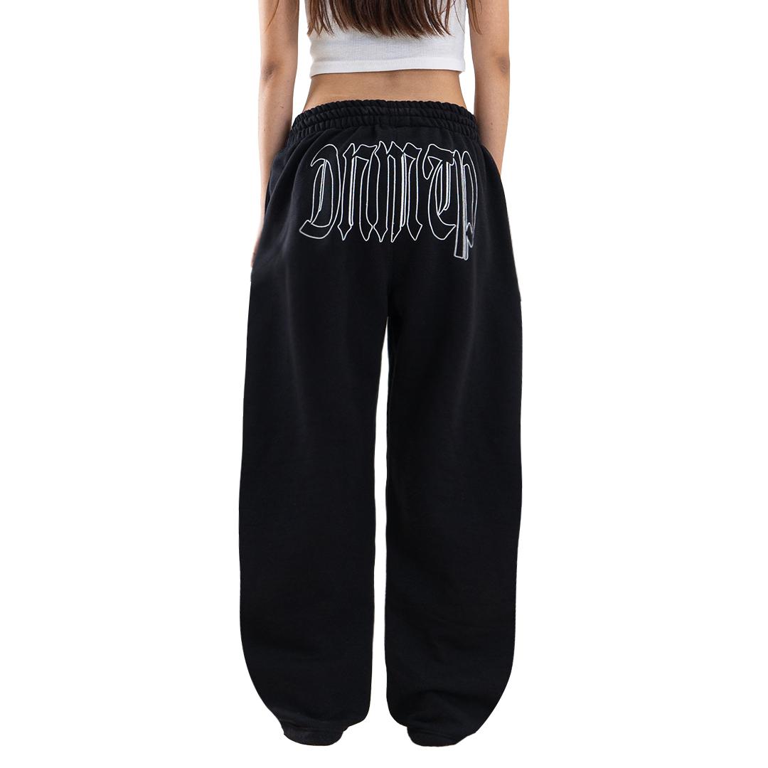 Denimitup ladies sweat pants H Zigzag - Jet Black - Long Pants