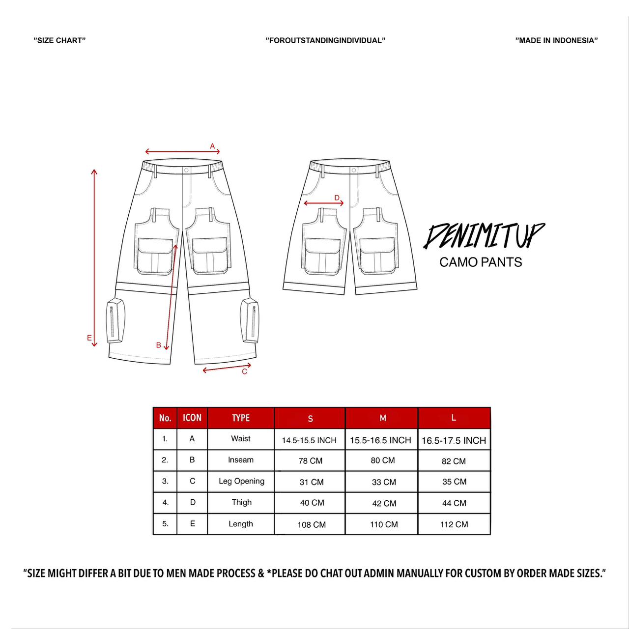 Denimitup 2-IN-1 - Camouflage - Jorts / Cargo Pants