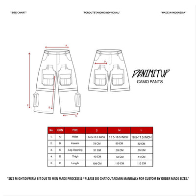 Denimitup 2-IN-1 - Camouflage - Jorts / Cargo Pants