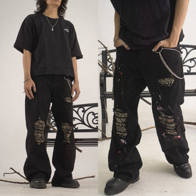 H1 Baggy Quad Viper - Burst of venom black - Celana Jeans