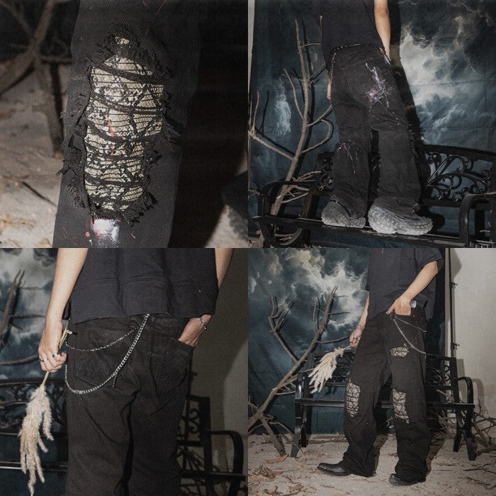 H1 Baggy Quad Viper - Burst of venom black - Celana Jeans