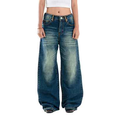 H1 Low Waist Baggy Ladies Jeans - Midnight Green