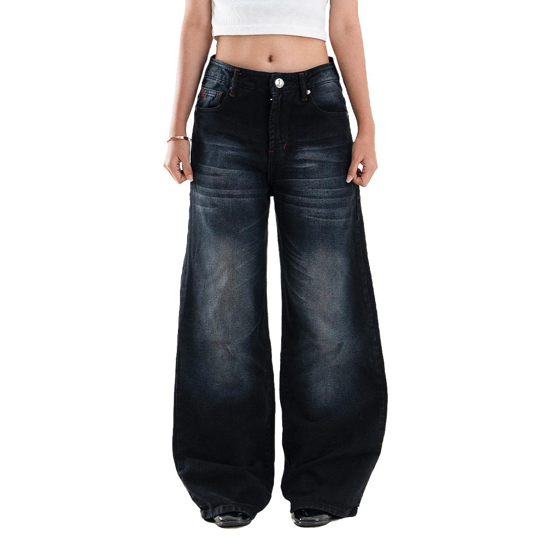 H1 Low Waist Baggy Ladies Jeans - Ash Grey - Jeans