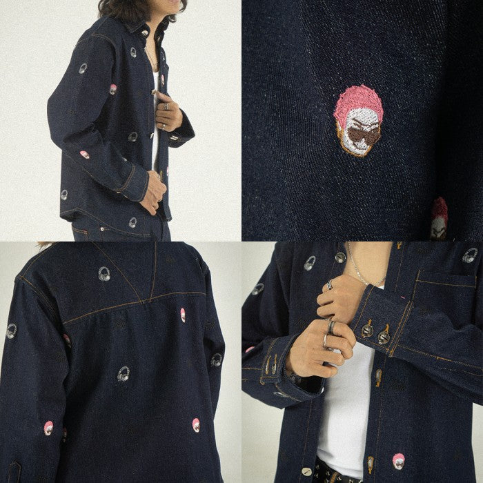 Denimitup records x  Roycdc embroidered - Raw jacket  - Jacket Pria