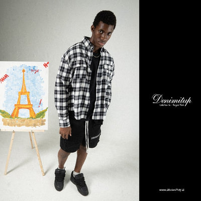 DENIMITUP - Monochrome flannel - Kemeja pria