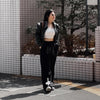 Denimitup ladies sweat pants H Zigzag - Jet Black - Long Pants