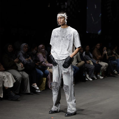 Dunia Denimitup! - Washed artsy White/White - Kaos Pria