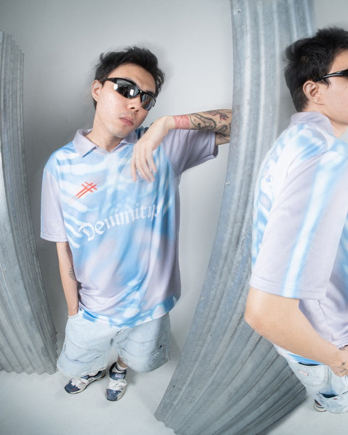 DENIMITUP 24/25 skull jersey - Gradient of blue on grey - Baju Jersey